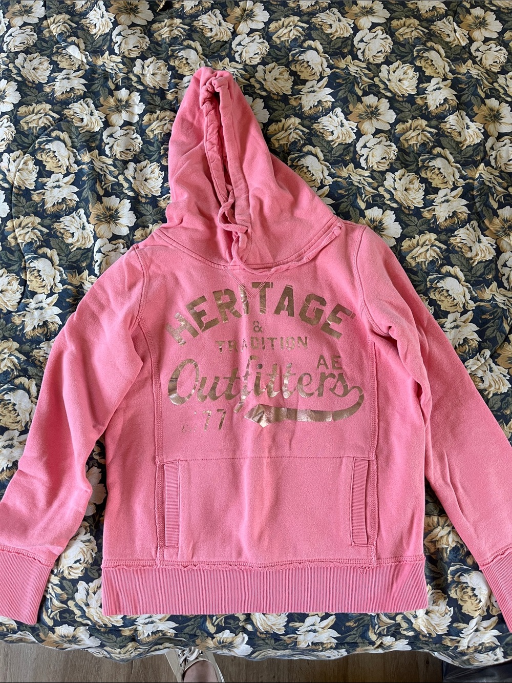 Pink Hooded Pullover Sweatshirt